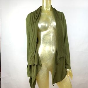 Coldwater Creek Green Open Front Cardigan Sz M